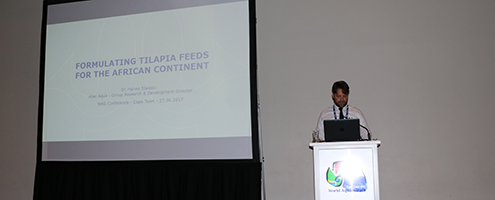 Dr Hanno Slawski presenting at the Tilapia session at World Aquaculture 2017